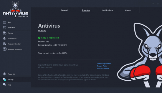 OutByte Antivirus 4.1.2.62618 Full Crack กับ License Key ดาวน์โหลด