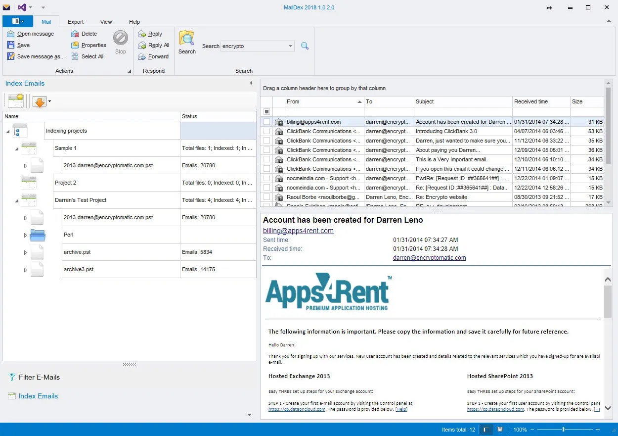 Encryptomatic MailDex 24 v2.5.16.0 Crack + Serial Key ดาวน์โหลดฟรี